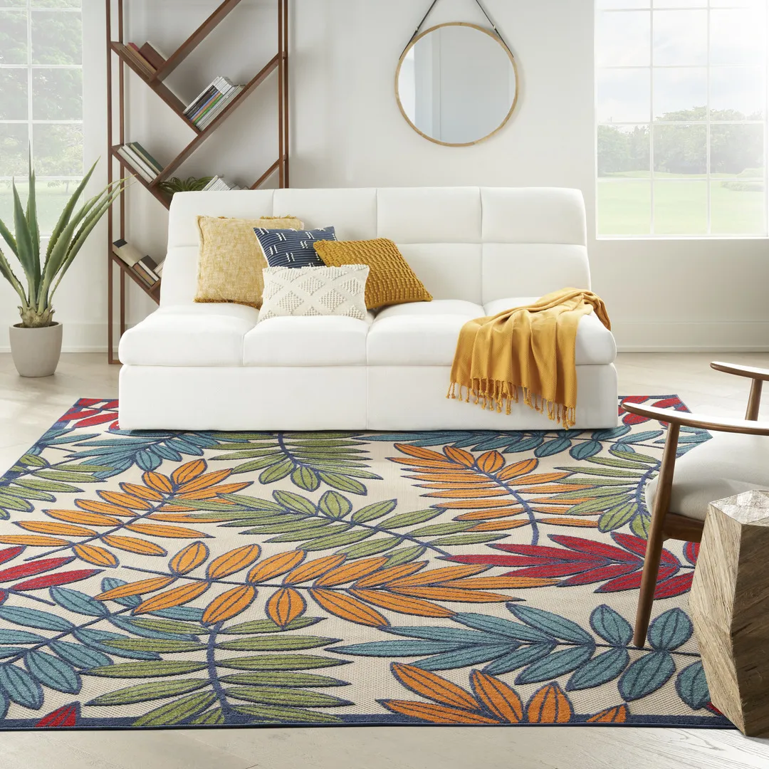 colorful carpet in living room